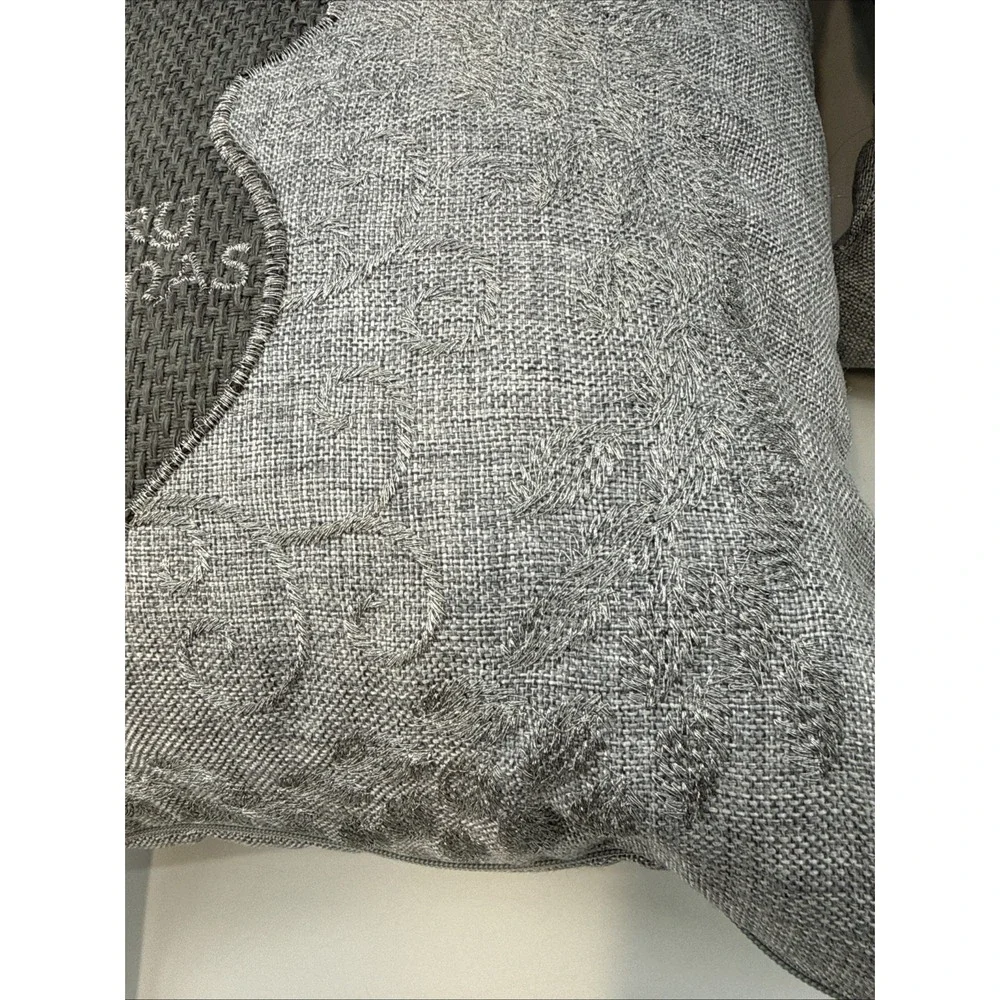 2-Secret Celebrity Merry Christmas Gray Deer Embroidered‎ Throw Pillows NWT